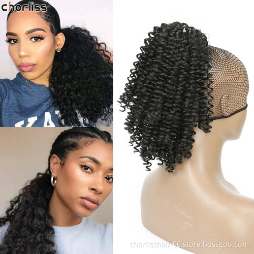 Factory Price Best Selling Chorliss For Black Women Virgin Cheveux Kinky Curly Drawstring Net For Ponytail Hair Extension